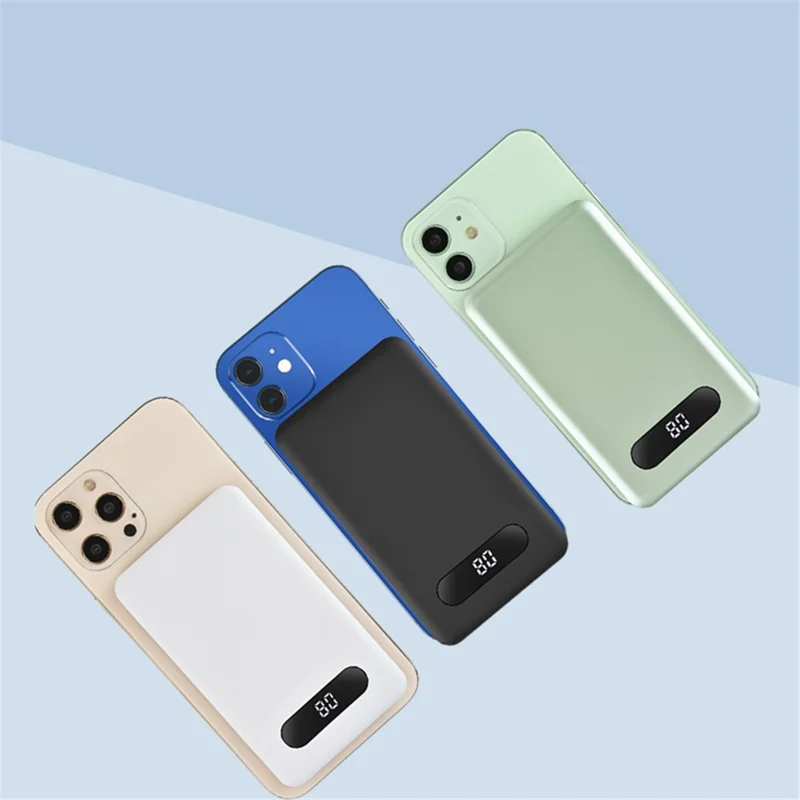 5000mAh Fast Charging Magnetic Wireless Charger External Battery Power Bank for iPhone 12 Series - Green