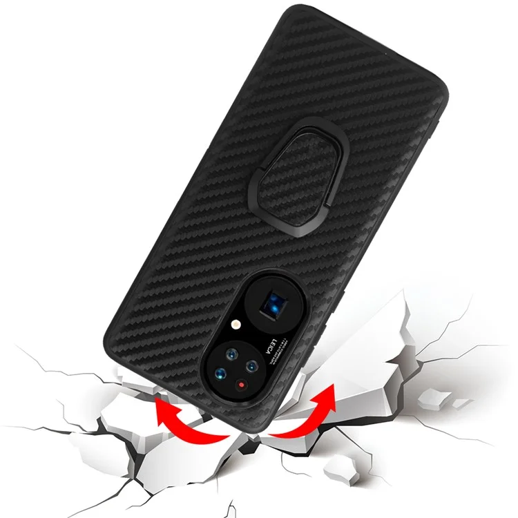 PU en Cuir en Cuir Enduit TPU Shape Kickstand Téléphone Shell Pour Huawei P50 - Texture de Crocodile