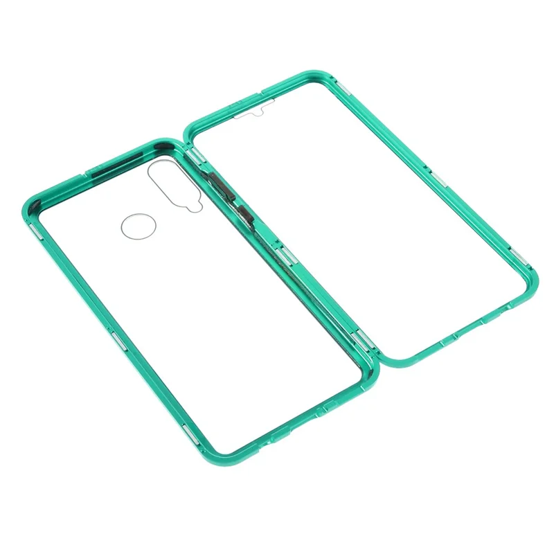For Huawei P30 Lite Full Body Case Magnetic Tempered Glass Double-Sided Phone Case - Green