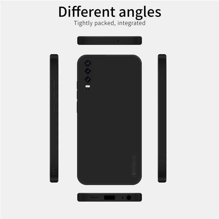 PINWUYO Precise Cut-Out Soft Silicone Cell Phone Case Cover Protector for Huawei P30 - Dark Blue