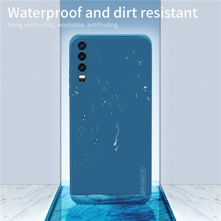 PINWUYO Precise Cut-out Soft Silicone Cell Phone Case Cover Protector for Huawei P30 - Dark Blue