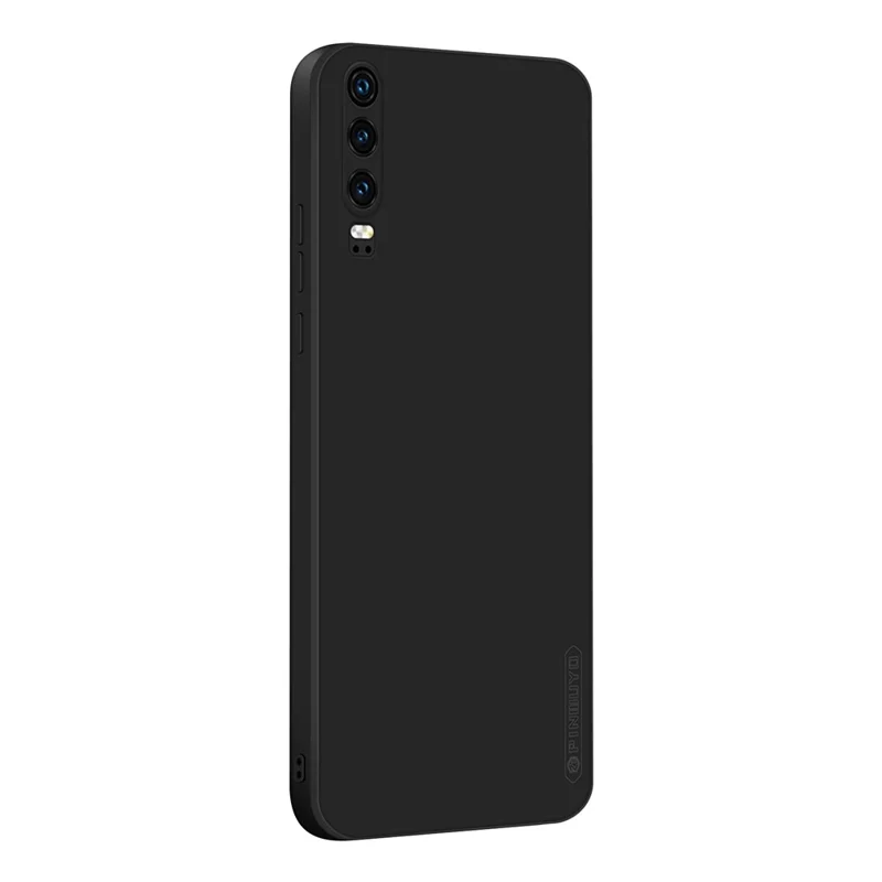 PINWUYO Precise Cut-Out Soft Silicone Cell Phone Case Cover Protector for Huawei P30 - Black