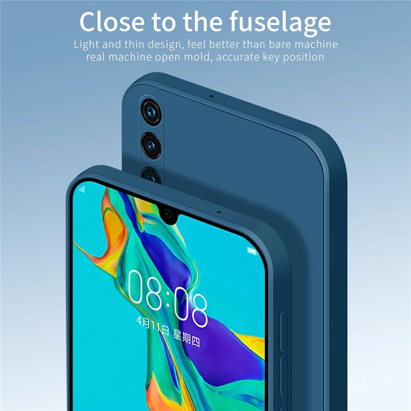 PINWUYO Precise Cut-Out Soft Silicone Cell Phone Case Cover Protector for Huawei P30 - Black