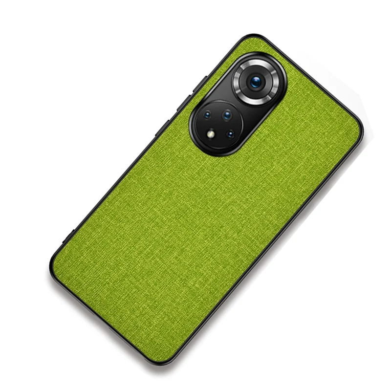 Cloth Coated TPU + PC Hybrid Phone Cover All-round Case for Honor 50 - Green