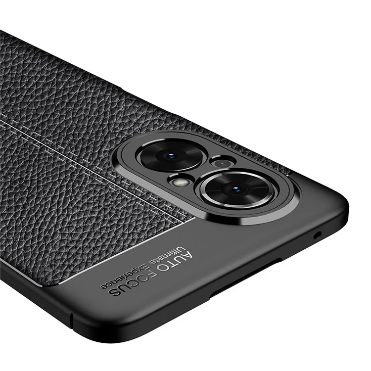 Чехол для телефона с текстурой личи, гибкий TPU-чехол для Honor 50 SE - черный