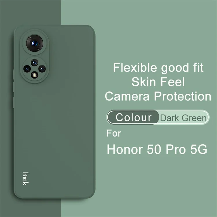 IMAK UC-4 Series Skin Feel Straight Frame Cell Phone Soft TPU Case for Honor 50 Pro / Huawei nova 9 Pro - Midnight Green