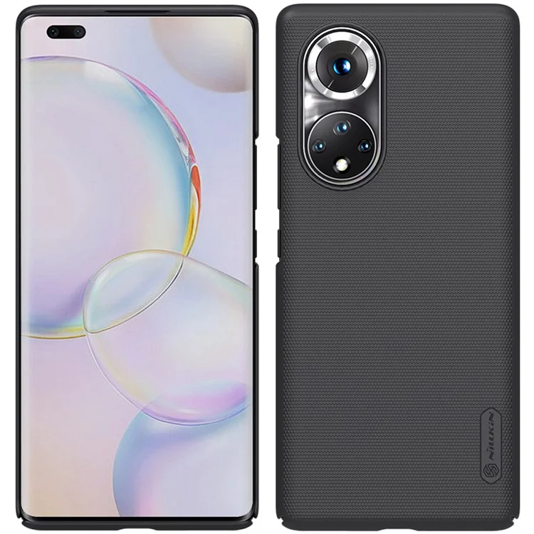 Nillkin Shield Glassati Surface Opaco Ben Protetto Case di Copertura Per PC Per PC Duro Per Honor 50 Pro / Huawei Nova 9 Pro - Nero