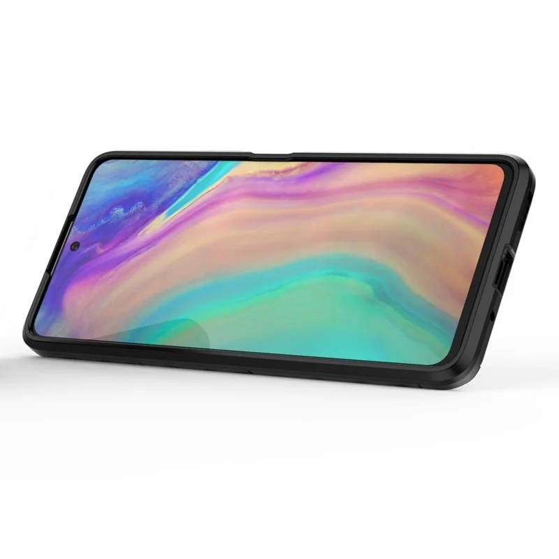 PC + TPU Ring Holder Kickstand Design Shell Cell Phone Hybrid Case Cover for Honor 50 SE - Blue