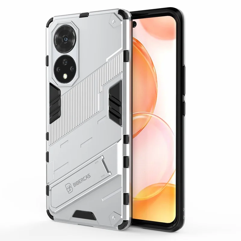 PC + TPU Hybrid Phone Case Shockproof Cover with Kickstand for Honor 50 / Huawei nova 9 - White