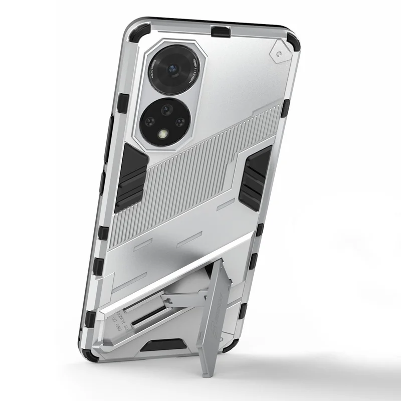 PC + TPU Hybrid Phone Case Shockproof Cover with Kickstand for Honor 50 / Huawei nova 9 - White