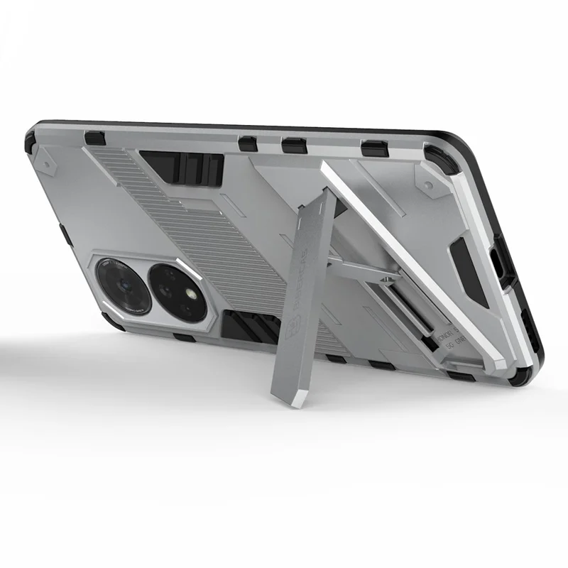 PC + TPU Hybrid Phone Case Shockproof Cover with Kickstand for Honor 50 / Huawei nova 9 - White