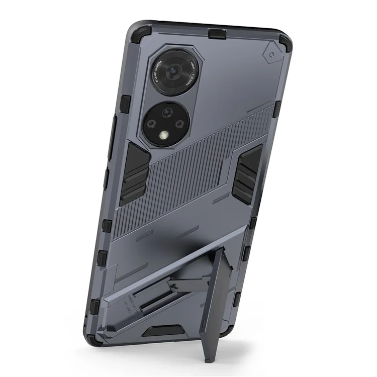 Cool Style Armor Heavy Duty Combo Hybrid PC + TPU Anti-Fall Case with Kickstand for Honor 50 Pro / Huawei nova 9 Pro - Grey