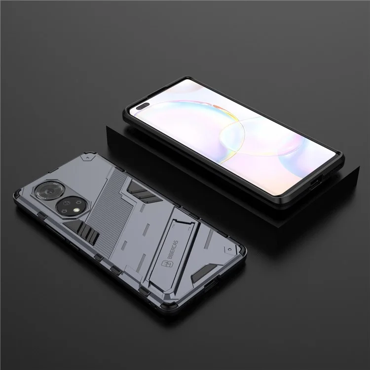 Cool Style Armor Heavy Duty Combo Hybrid PC + TPU Anti-Fall Case with Kickstand for Honor 50 Pro / Huawei nova 9 Pro - Grey