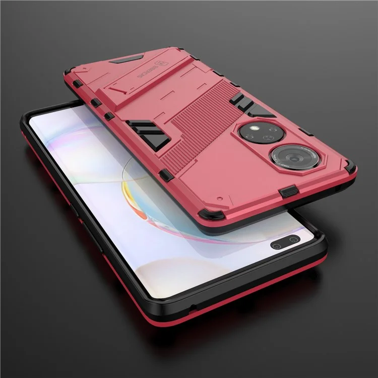 Cool Style Armor Heavy Duty Combo Hybrid PC + TPU Anti-Fall Case with Kickstand for Honor 50 Pro / Huawei nova 9 Pro - Rose