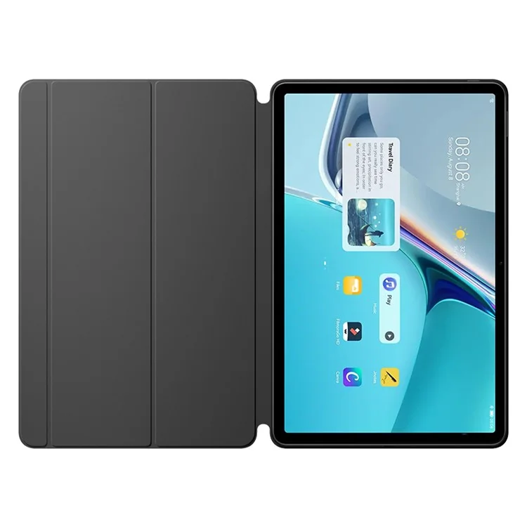 Custodia in pelle trifold magnetica auto-assorbita per Huawei Huawei MatePad 11 (2021) - Nera