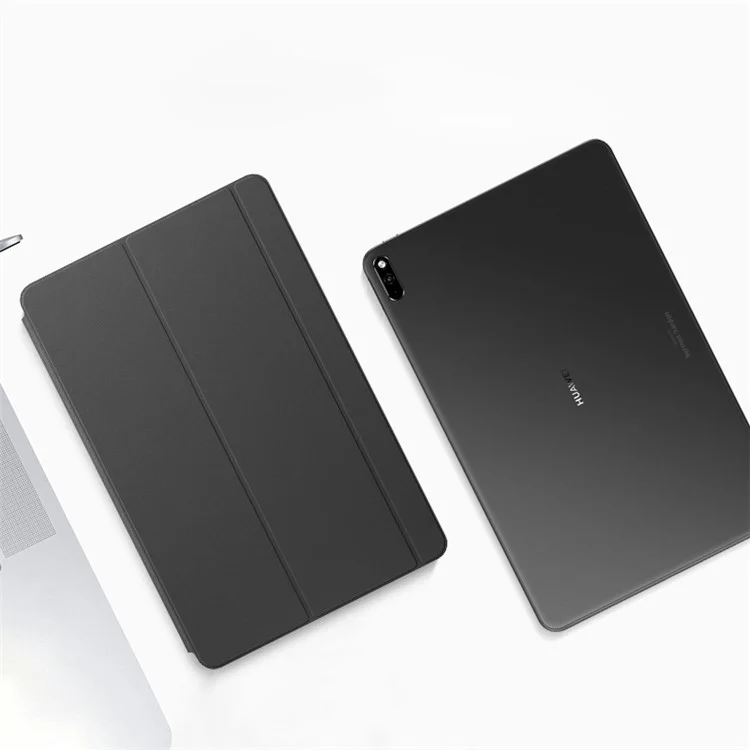Custodia in pelle trifold magnetica auto-assorbita per Huawei Huawei MatePad 11 (2021) - Nera