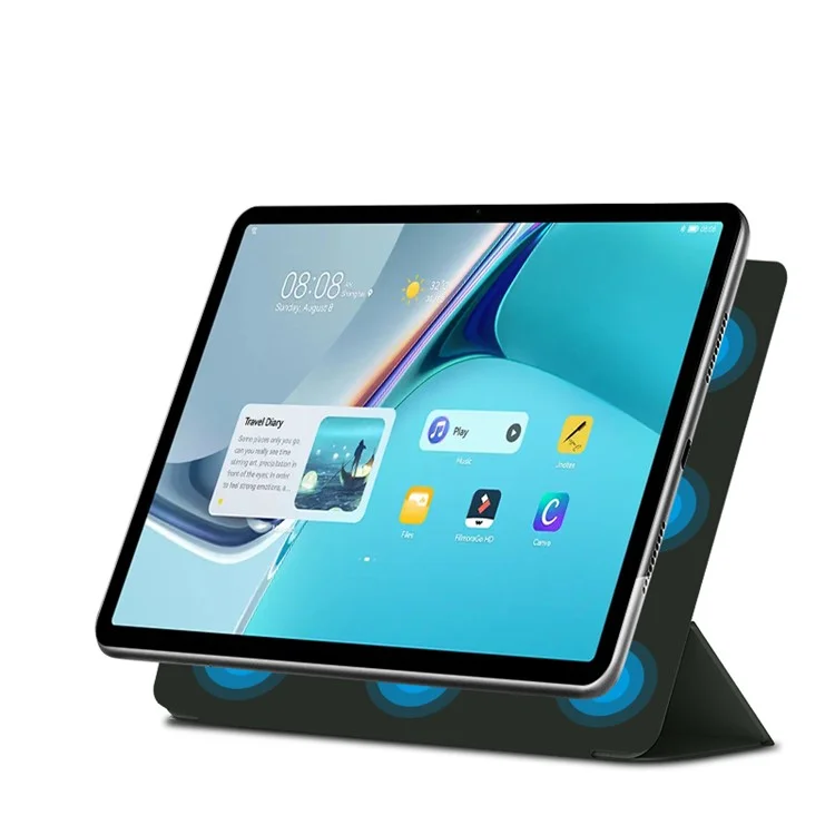 Magnetic Auto-absorvido de Tampa de Couro Com Tampa de Couro Tri-fold Para Huawei Huawei Matepad 11 (2021) - Verde