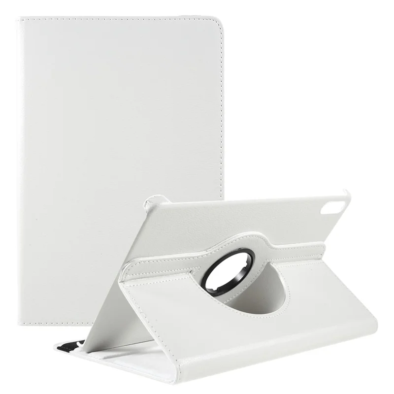 غطاء واقي من الجلد بحامل دوار 360 درجة لهواوي ميت باد 11 (2021) - أبيض