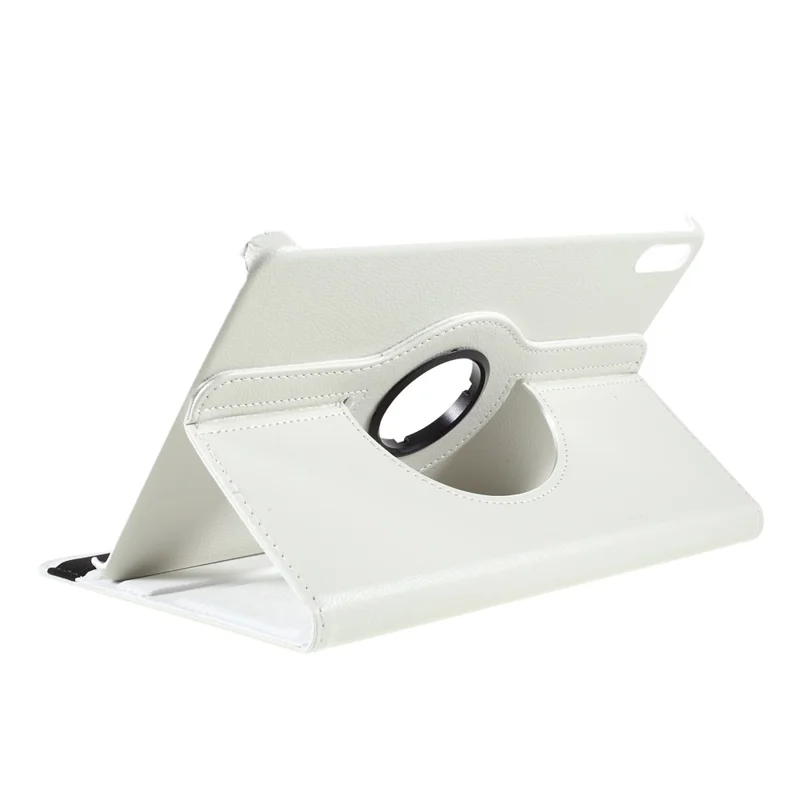 غطاء واقي من الجلد بحامل دوار 360 درجة لهواوي ميت باد 11 (2021) - أبيض