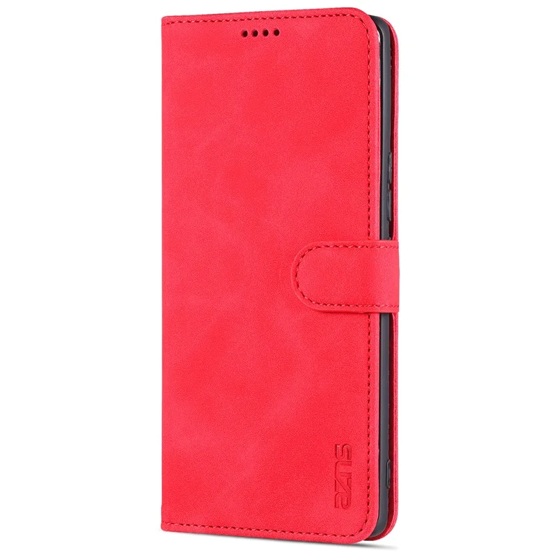 AZNS PU Leather Phone Shell Wallet Case with Stand for Honor 50 Pro / Huawei nova 9 Pro - Red