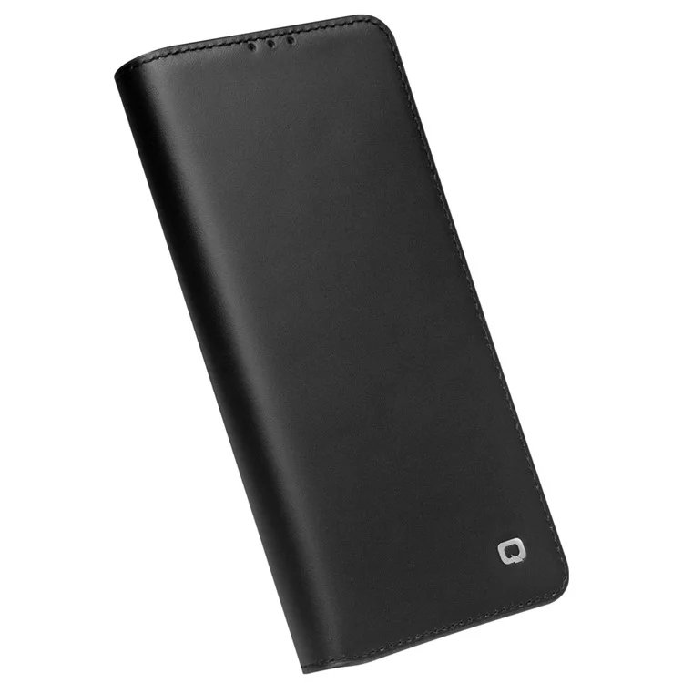 Qialino Echtes Kuhläppchen -leder -telefon Stand Hülle Mit Brieftaschendesign Für Ehren 50 Pro / Huawei Nova 9 Pro - Schwarz