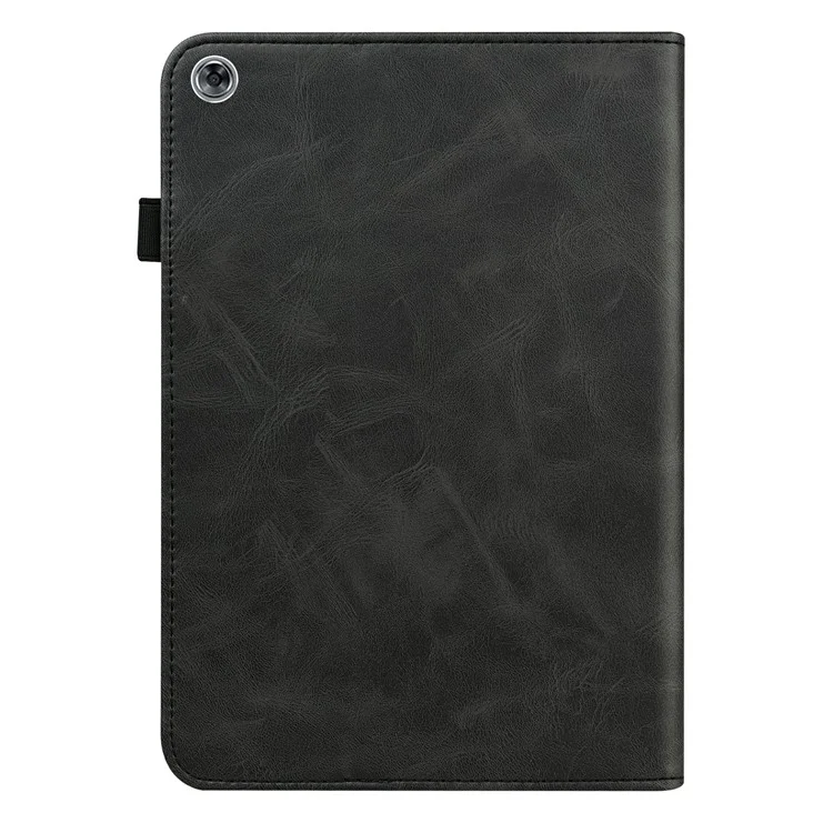 Kartenhalter Design Stitching Line Leder Tablet Stand Cover Mit Gummiband Für Huawei MediaPad M5 Lite 10 - Schwarz