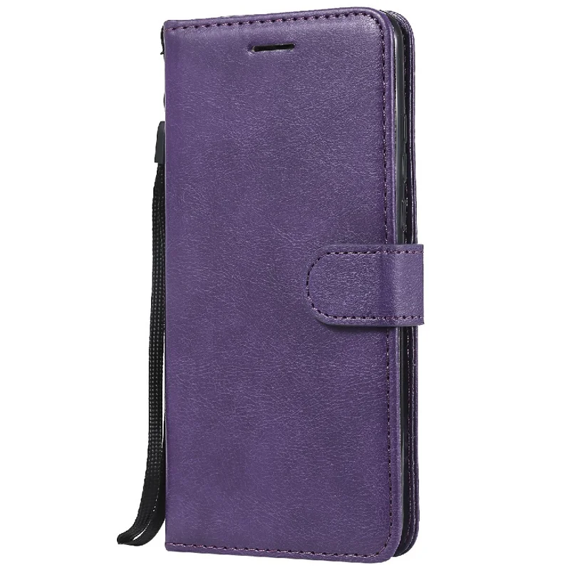 Hoesje voor Huawei P30 Lite / Nova 4e Effen lederen mobiele hoes met portemonnee, standaard en bandje - Paars