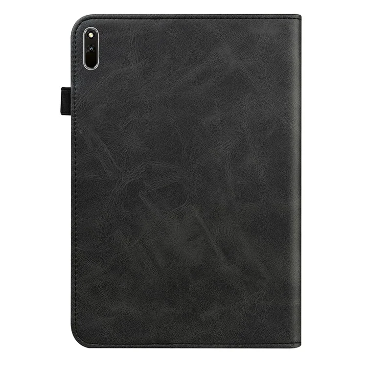 Copertina in Pelle Per Pennellata a Penna Elastica a Colore Solido Con Slot Per Carte Per Stand Per Huawei Matepad 11 (2021) - Nero