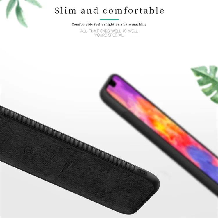 Pinwuyo Shockproofp PC + TPU Hybrid Protective Cover Avec un Étui de Téléphone de Texture PU Unique Pour Huawei P20 - Bleu