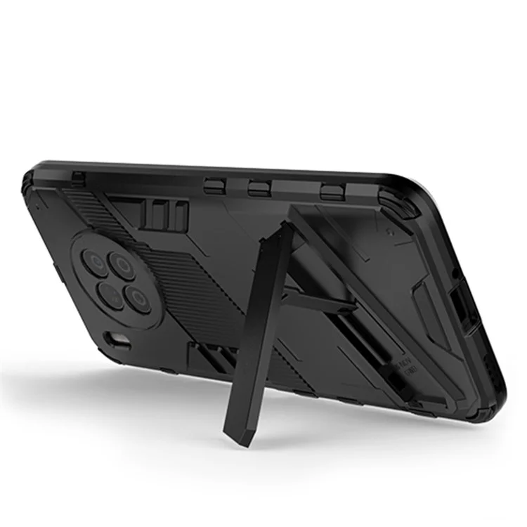 Coque de protection hybride en PC et en TPU antichoc avec support intégré pour Huawei nova 8i (version mondiale)/Honor 50 Lite - Noir