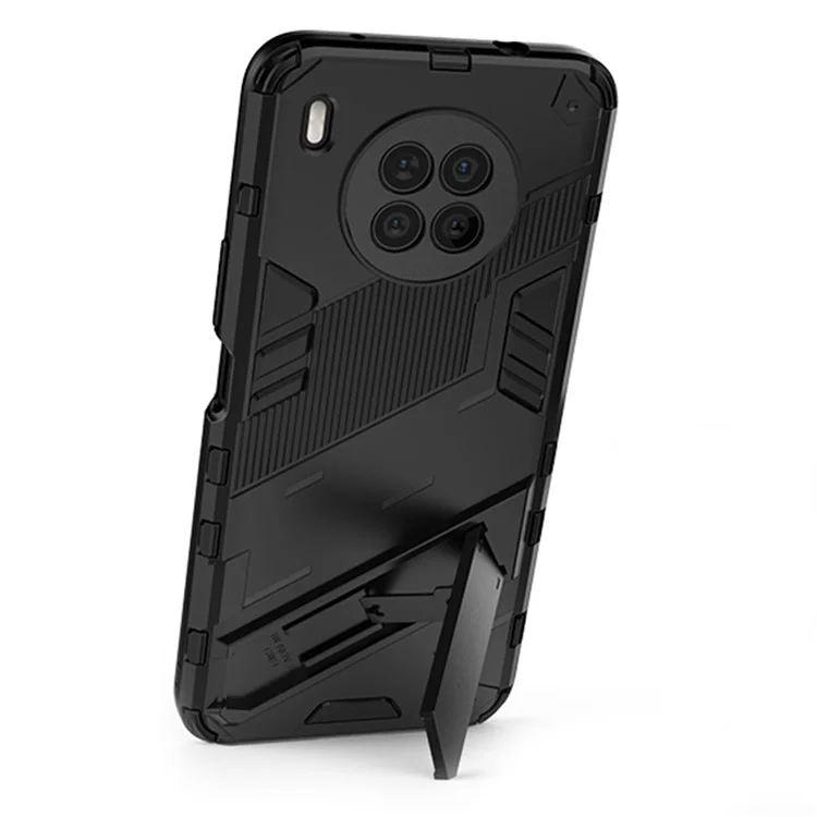 Armor Shockproof Hard PC + TPU Bumper Hybrid Protective Cover with Kickstand for Huawei nova 8i (Global Version)/Honor 50 Lite - Black