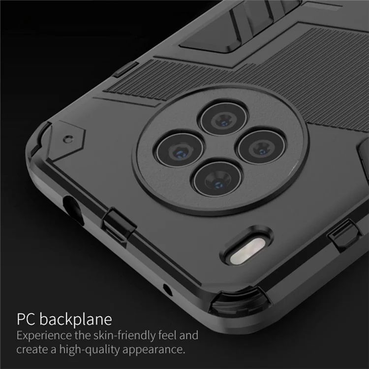 Armor Shockproof Hard PC + TPU Bumper Hybrid Protective Cover with Kickstand for Huawei nova 8i (Global Version)/Honor 50 Lite - Black