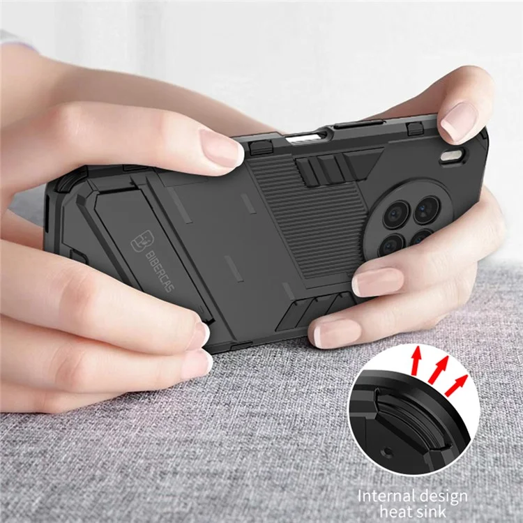 Coque de protection hybride en PC et en TPU antichoc avec support intégré pour Huawei nova 8i (version mondiale)/Honor 50 Lite - Noir