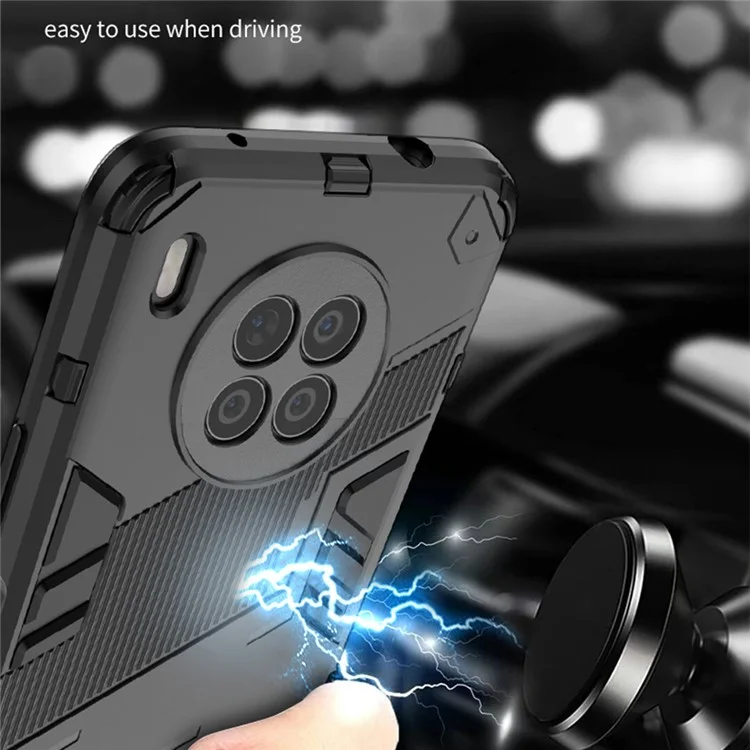 Coque de protection hybride en PC et en TPU antichoc avec support intégré pour Huawei nova 8i (version mondiale)/Honor 50 Lite - Noir