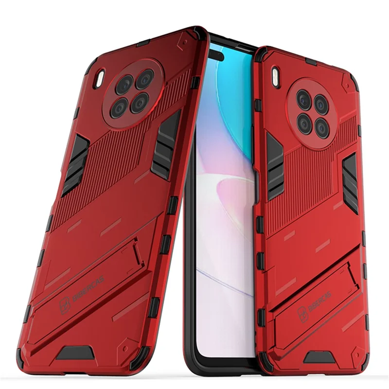 Armor Shockproof Hard PC + TPU Bumper Hybrid Protective Cover with Kickstand for Huawei nova 8i (Global Version)/Honor 50 Lite - Red