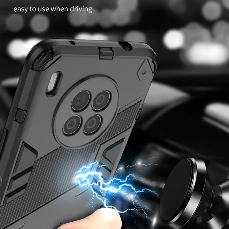 Armor Shockproof Hard PC + TPU Bumper Hybrid Protective Cover with Kickstand for Huawei nova 8i (Global Version)/Honor 50 Lite - Red