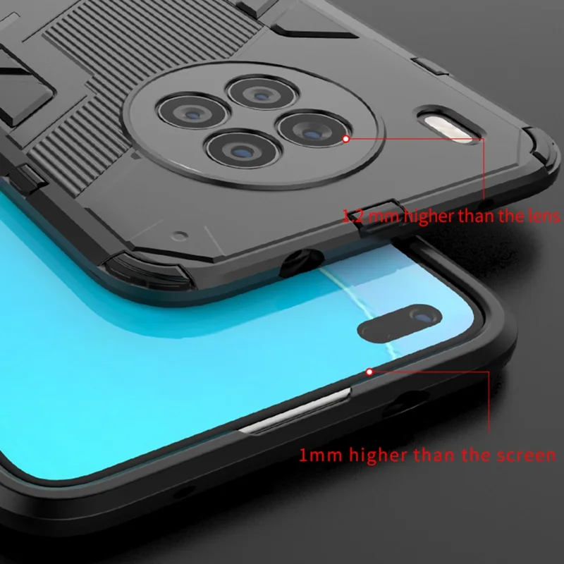 Armor Shockproof Hard PC + TPU Bumper Hybrid Protective Cover with Kickstand for Huawei nova 8i (Global Version)/Honor 50 Lite - Orange