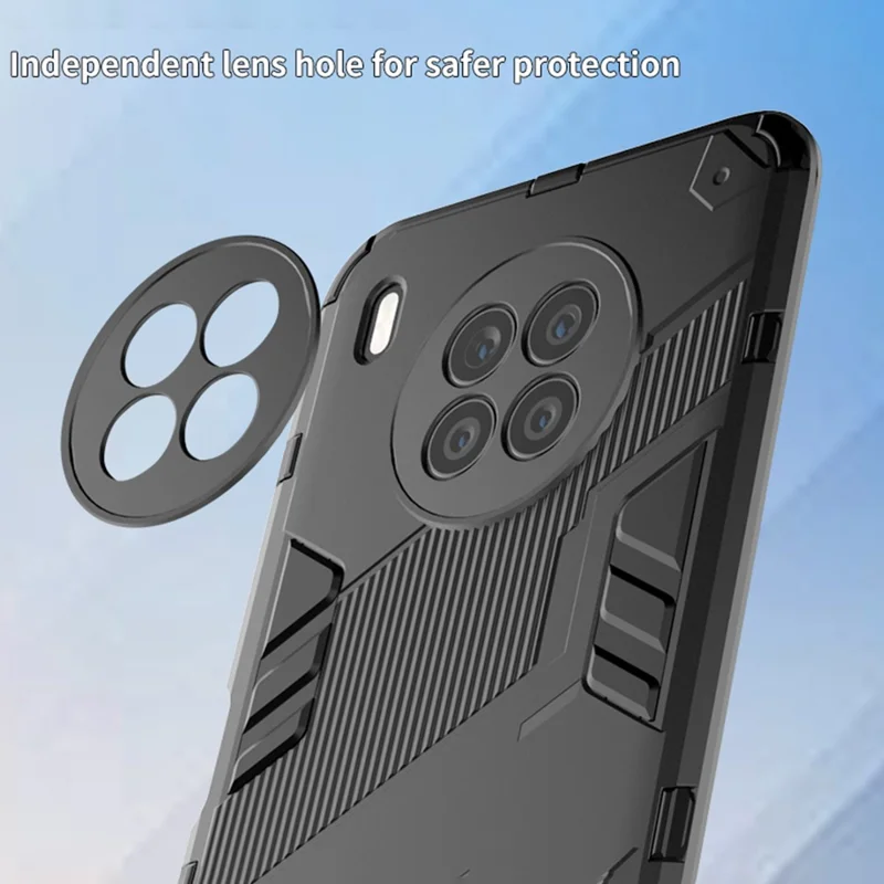 Armor Shockproof Hard PC + TPU Bumper Hybrid Protective Cover with Kickstand for Huawei nova 8i (Global Version)/Honor 50 Lite - Orange