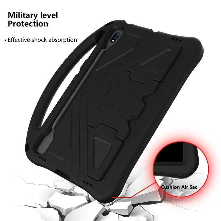 Diseño de Kickstand Diseño de la Cubierta de Tableta Eva Con Mango Para Huawei MatePad Pro 12.6 (2021) - Negro