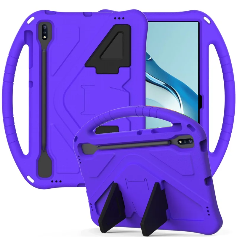 Kickstand Design Shockproof EVA Tablet Cover Case with Handle for Huawei MatePad Pro 12.6 (2021) - Purple