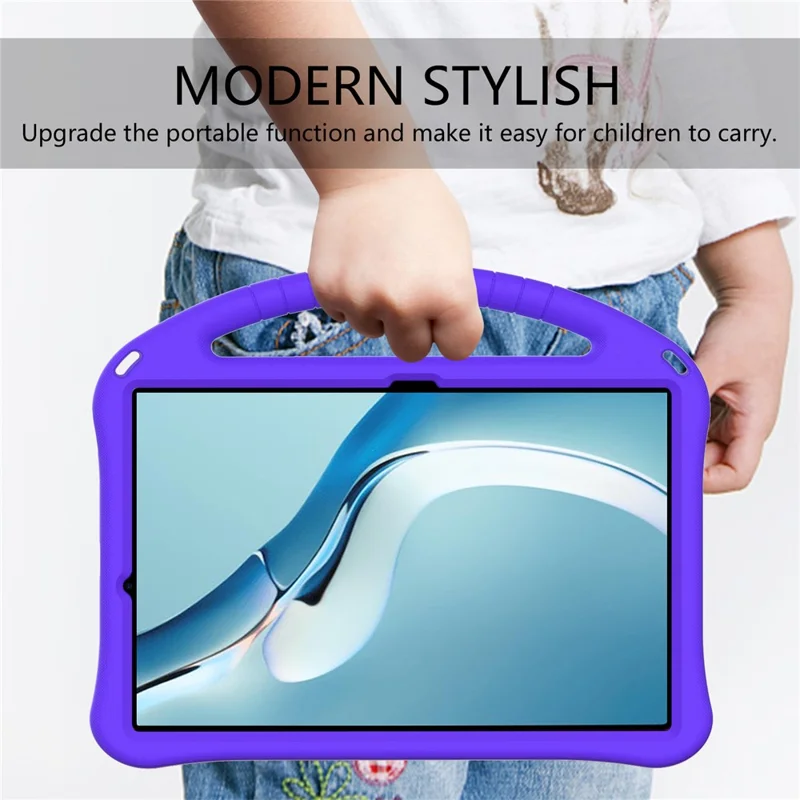 Kickstand Design Shockproof EVA Tablet Cover Case with Handle for Huawei MatePad Pro 12.6 (2021) - Purple