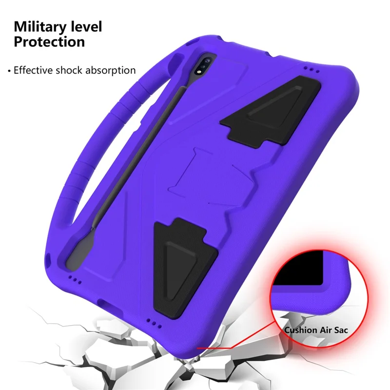 Kickstand Design Shockproof EVA Tablet Cover Case with Handle for Huawei MatePad Pro 12.6 (2021) - Purple