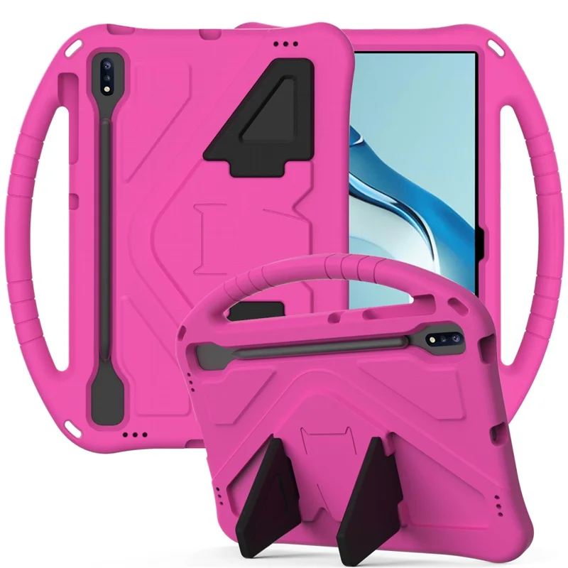Kickstand Design Shockproof EVA Tablet Cover Case with Handle for Huawei MatePad Pro 12.6 (2021) - Rose