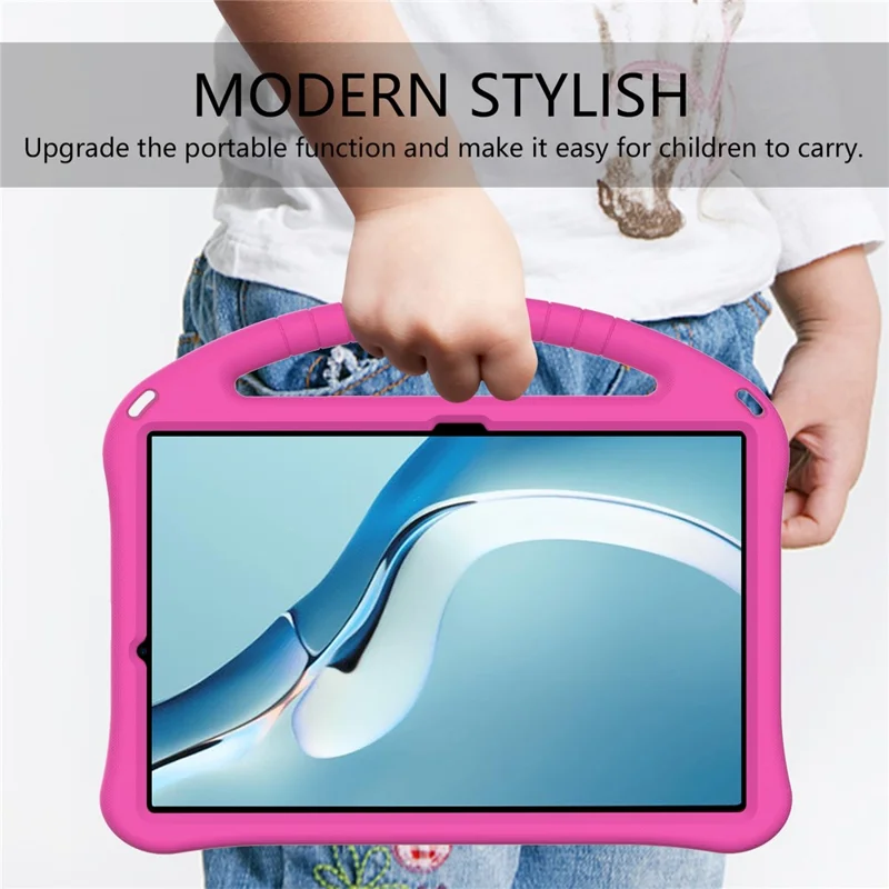 Kickstand Design Shockproof EVA Tablet Cover Case with Handle for Huawei MatePad Pro 12.6 (2021) - Rose