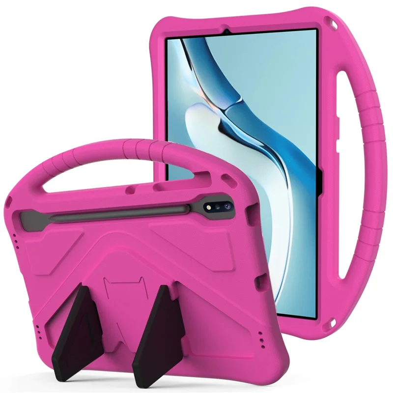 Kickstand Design Shockproof EVA Tablet Cover Case with Handle for Huawei MatePad Pro 12.6 (2021) - Rose