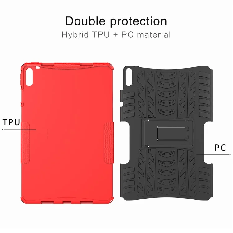 Design Texture Pneumatico PC + Custodia Per Tablet Ibrida Per Kickstand TPU Per Huawei Matepad 11 (2021) - Rosso