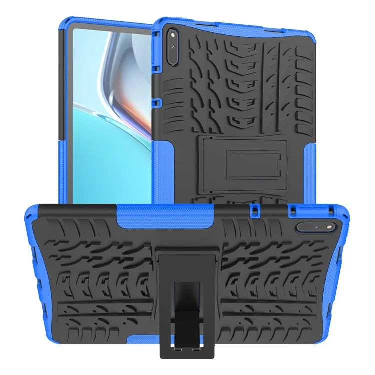 Tire Texture Design PC + TPU Kickstand Hybrid Tablet Cover Case for Huawei MatePad 11 (2021) - Blue