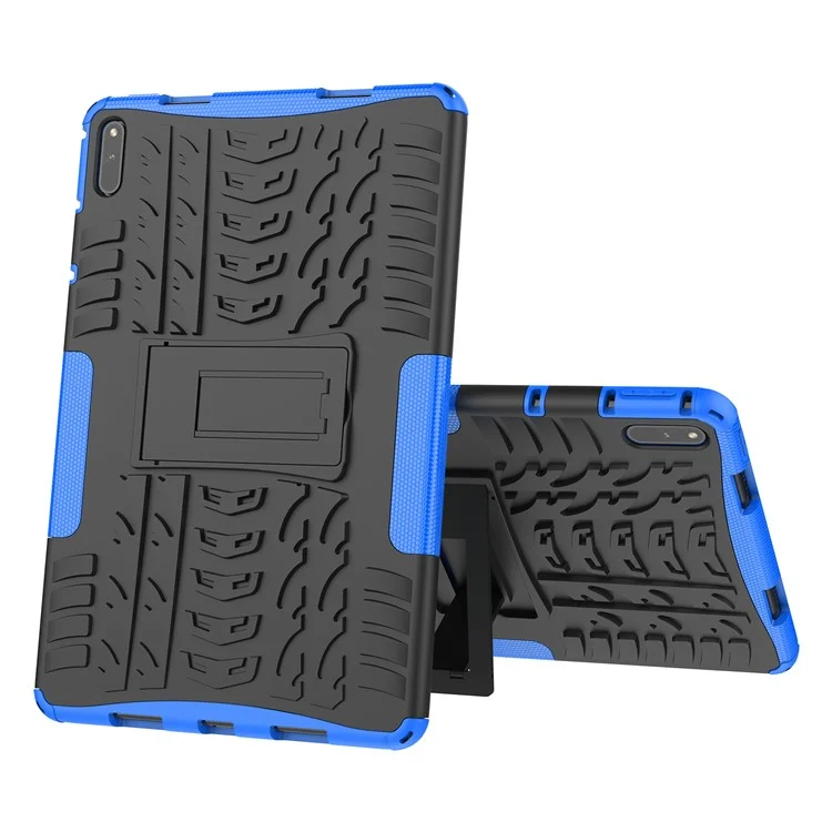 Tire Texture Design PC + TPU Kickstand Hybrid Tablet Cover Case for Huawei MatePad 11 (2021) - Blue