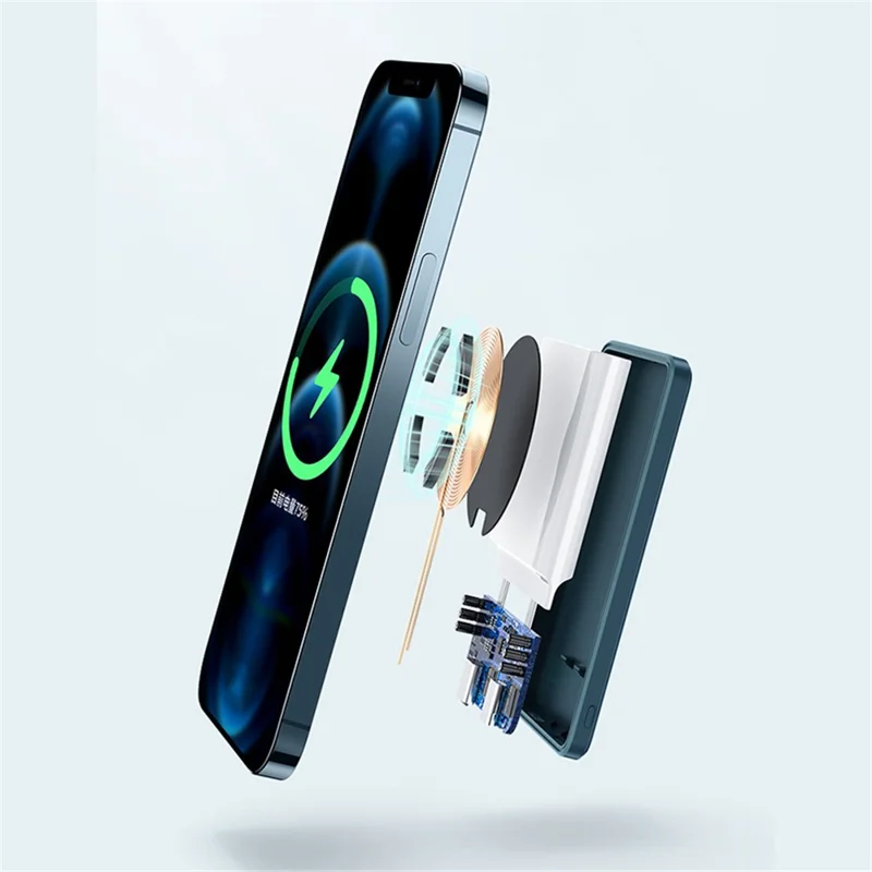 KT01 10000mAh Magnetic Wireless Power Bank Upgraded Large Capacity Mini Size 20W Portable Charger - Orange