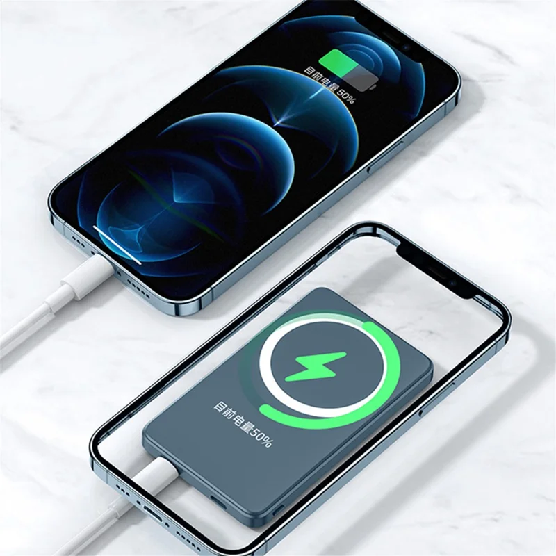 KT01 10000mAh Magnetic Wireless Power Bank Upgraded Large Capacity Mini Size 20W Portable Charger - Orange